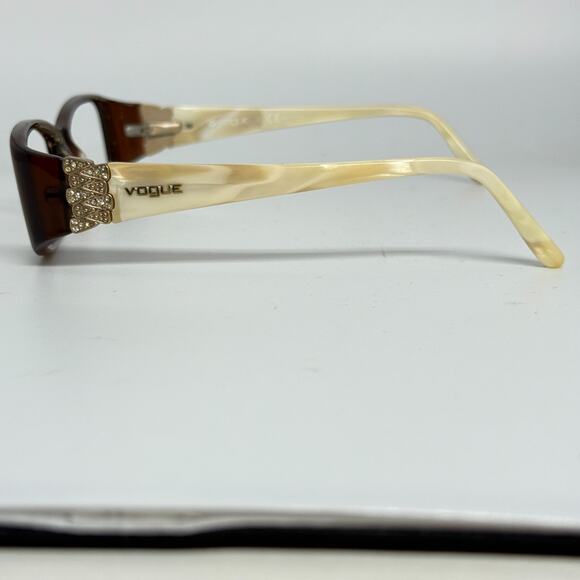 Vogue Eyeglasses Frames VO2595-B 1665 Brown Ivory Rectangle 52-15-130 H18747 - Picture 2 of 7